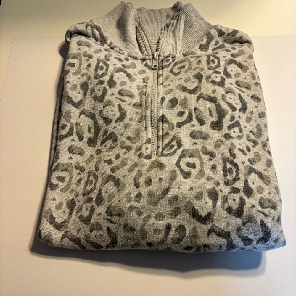 Aerie Gray Boxy Long Sleeve Polo Sweatshirt